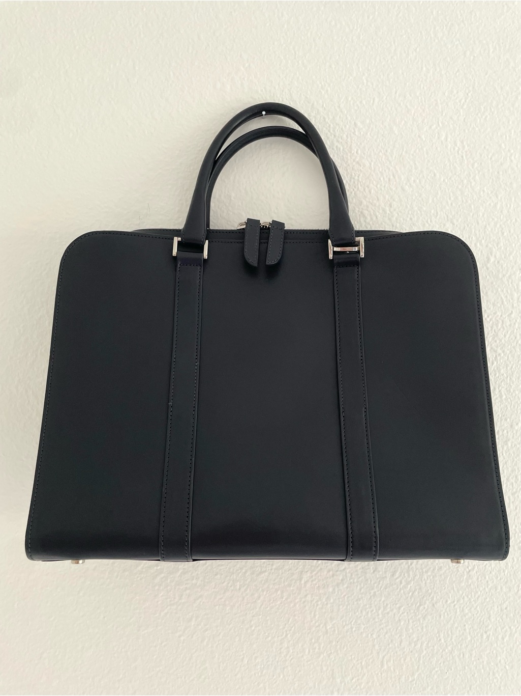 Carl Friedrik Palissy Briefcase, Navy Italian Vachetta Leather 15” Laptop Bag — image 4 of 8